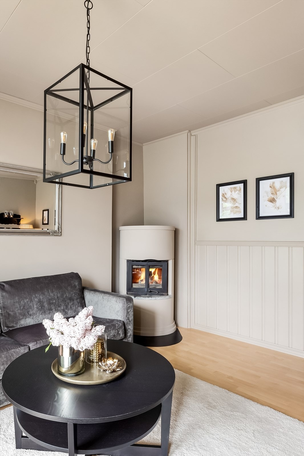 Peisovn med glassdør. Galleribilde