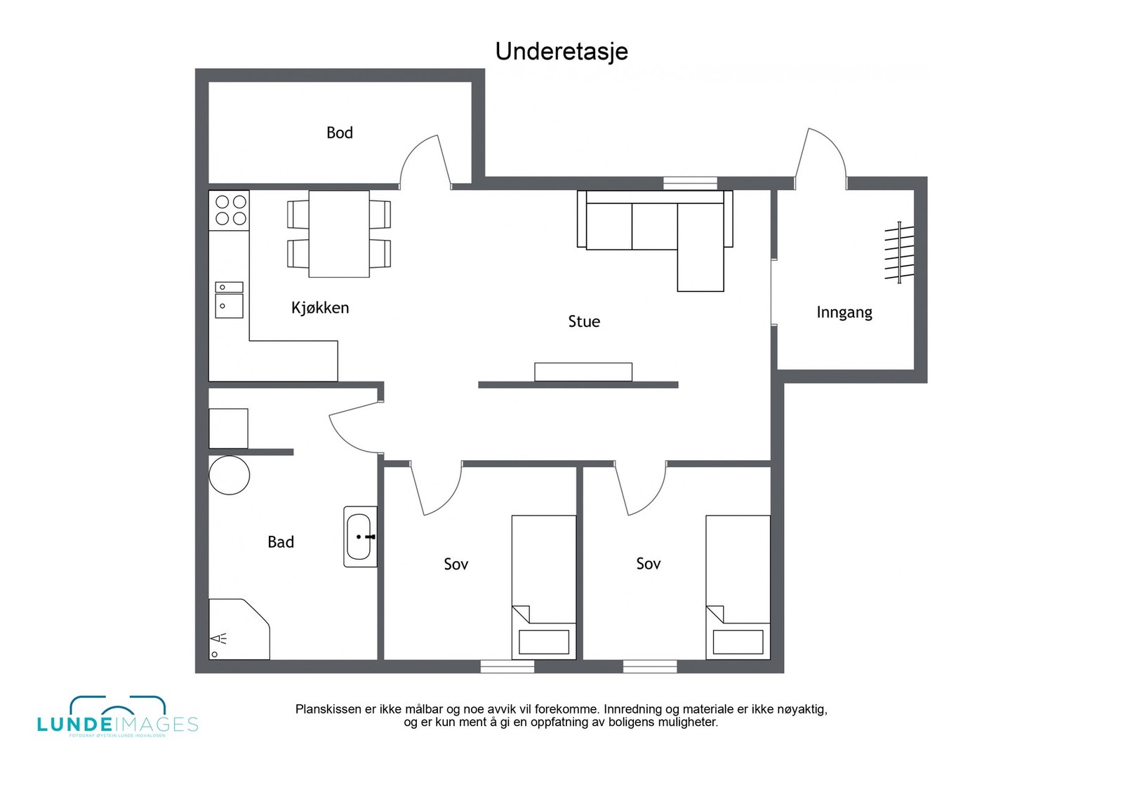 Planskisse underetasje/leilighet - Ikke målbar Galleribilde