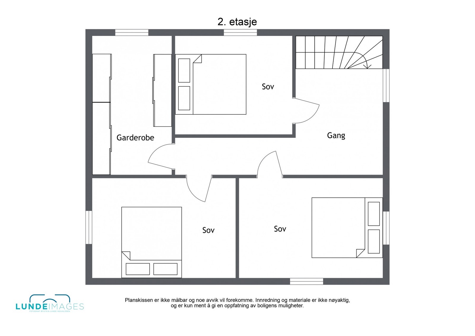 Plantegning 2. etasje - Ikke målbar Galleribilde