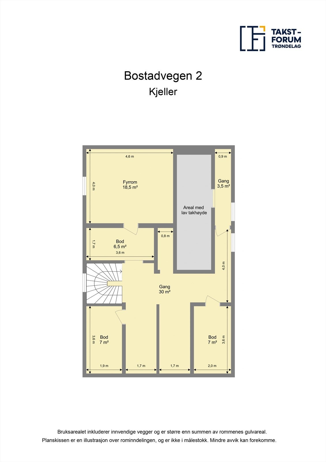 Planskisse kjeller. Galleribilde