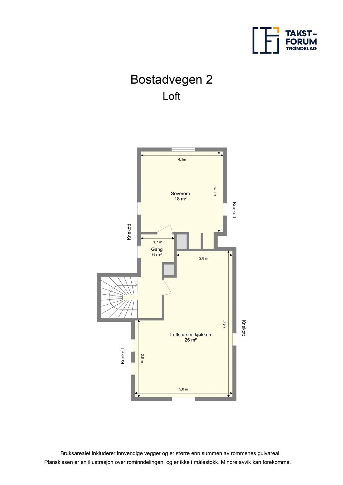 Planskisse loft. Galleribilde