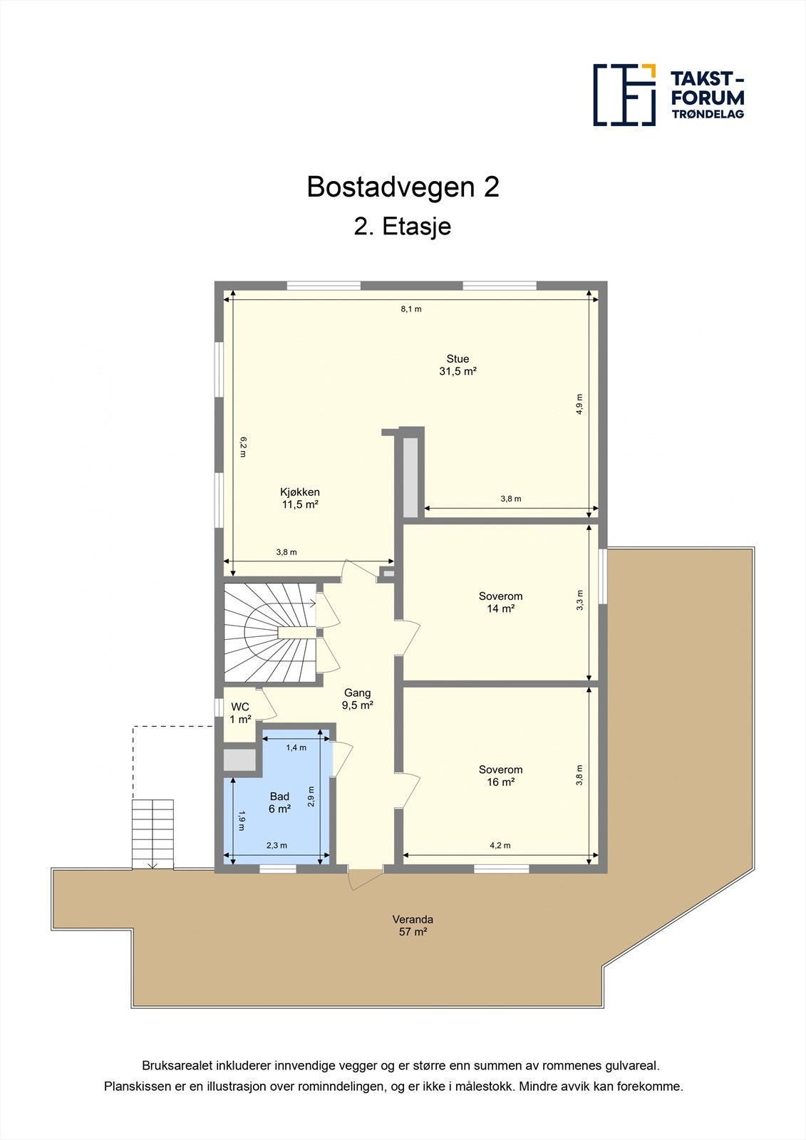 Planskisse 2. etasje. Galleribilde