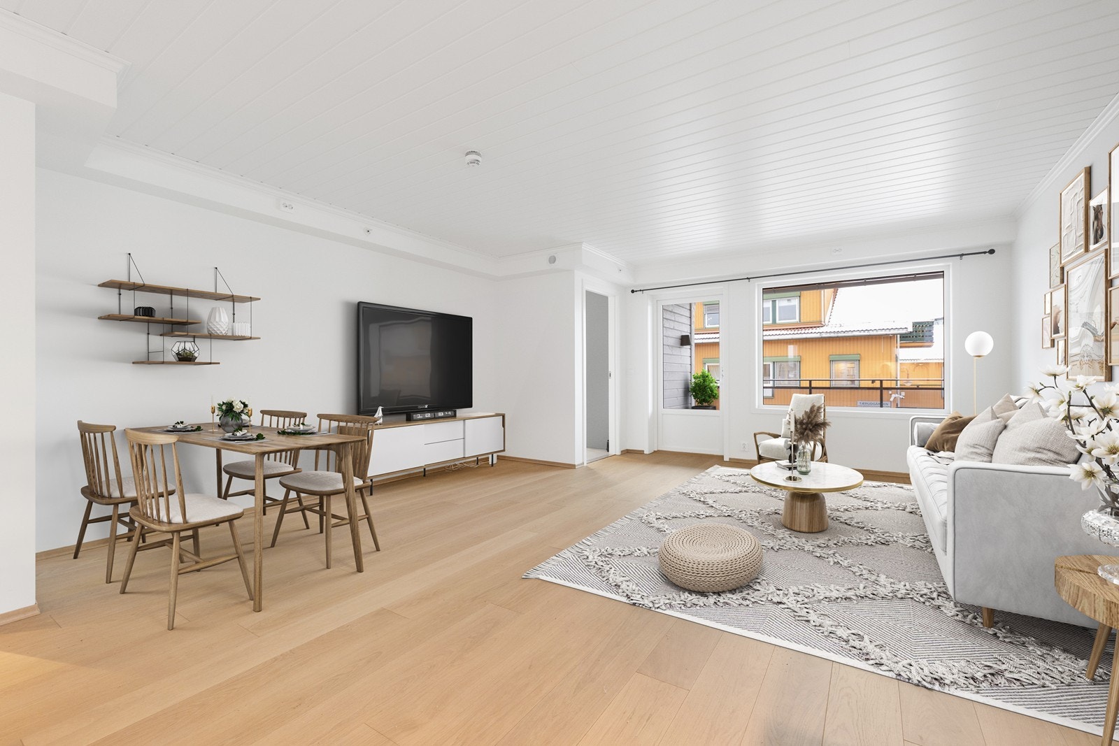 Velkommen til Veiberggata 5 - Lys og pen 3-roms selveierleilighet i 2. etasje midt i Jessheim sentrum! (Fotograf: Trond Walsø) Bildet er digitalt stylet. Galleribilde