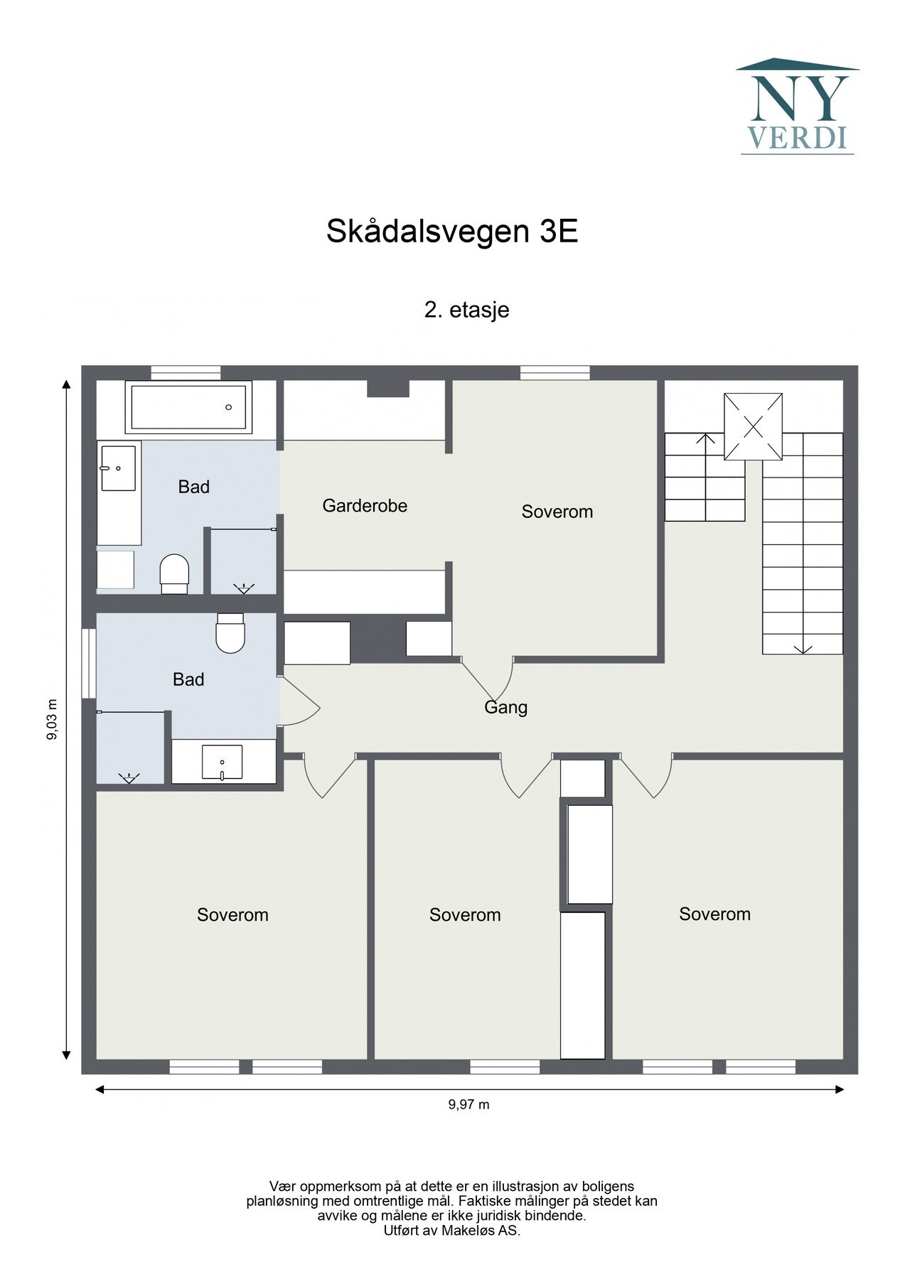 Plantegning 2. etasje Galleribilde