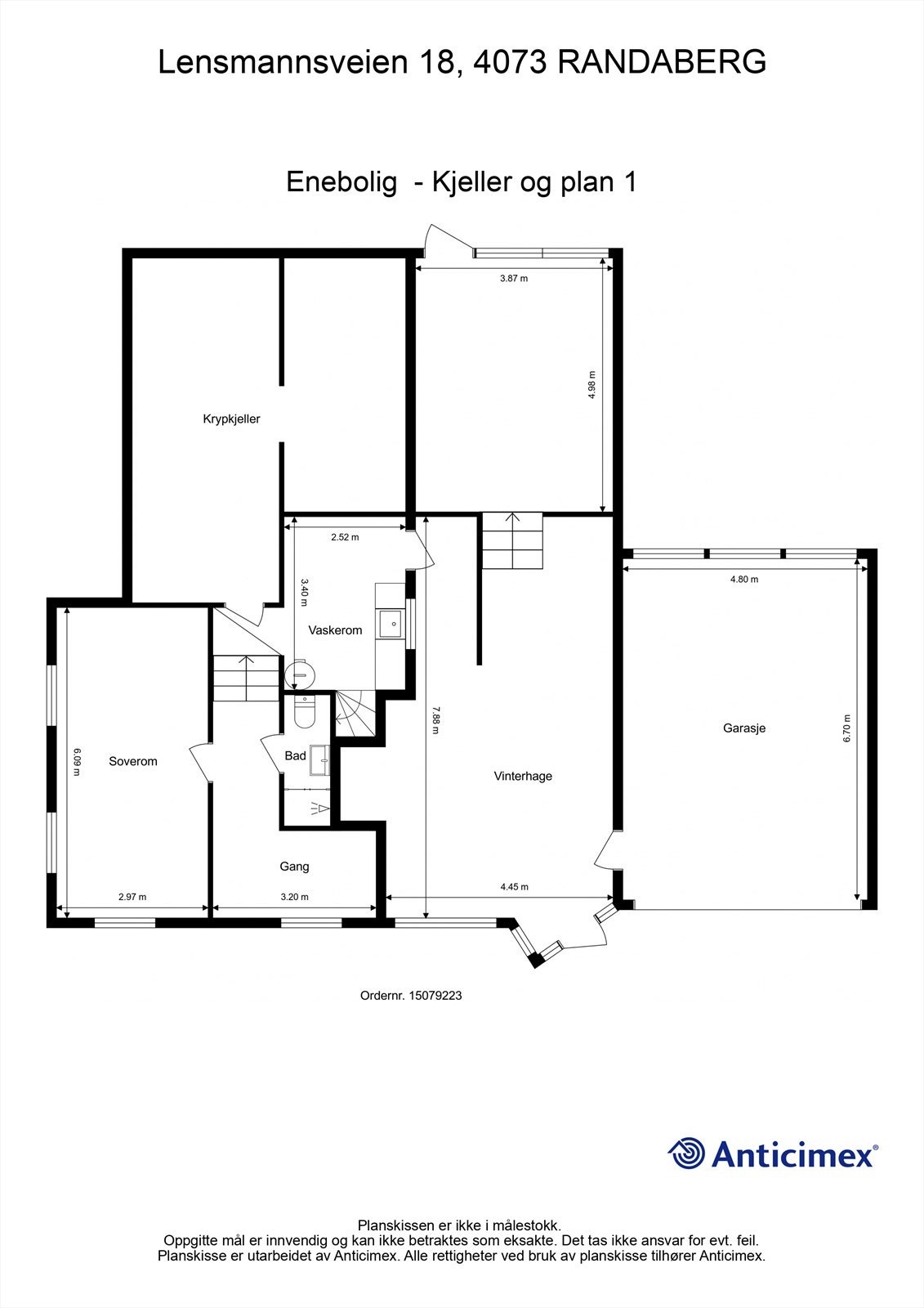 Plantegning - Kjeller og plan Galleribilde