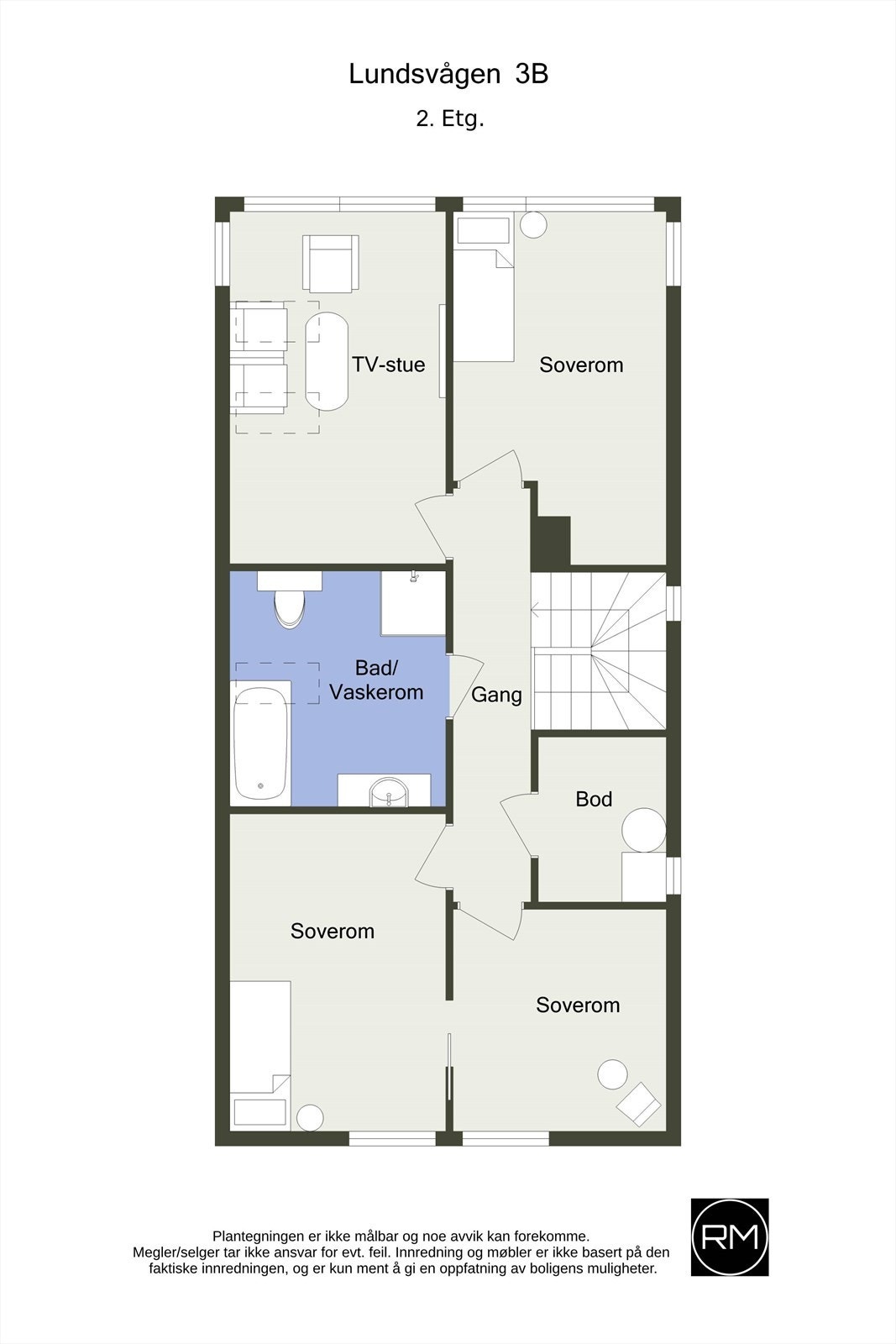 Plantegning andre etasje. Galleribilde