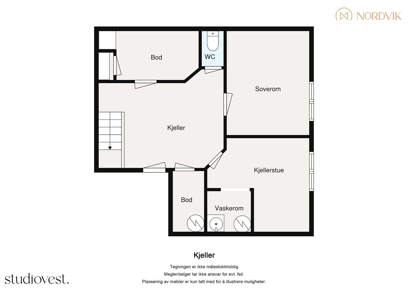 Plantegning 2D av kjelleretasje Galleribilde