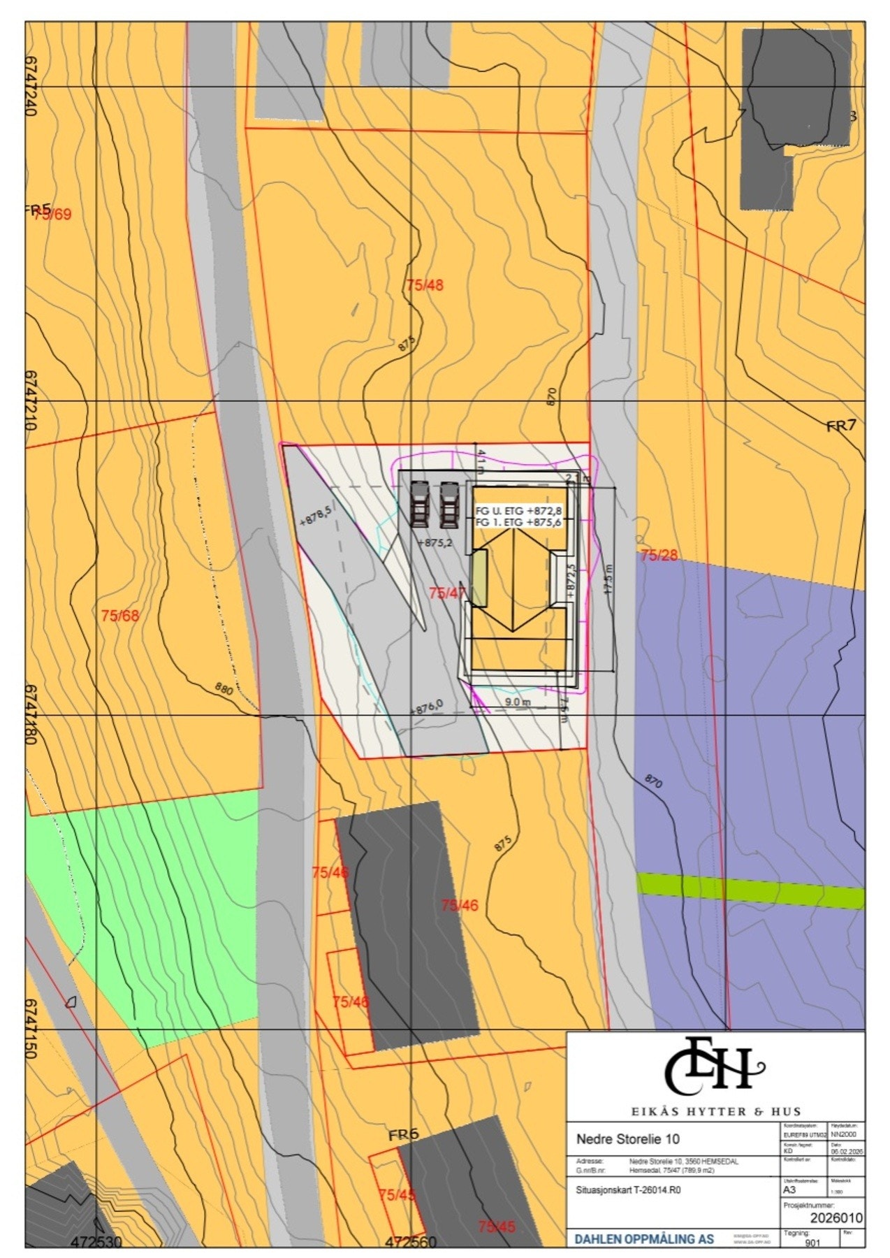 Perspektivtegninger Eikås Hytter. MERK: Bygningsmasse er ikke byggesøkt på tomten, men viser potensialet i evt. bebyggelse på tomten. Galleribilde