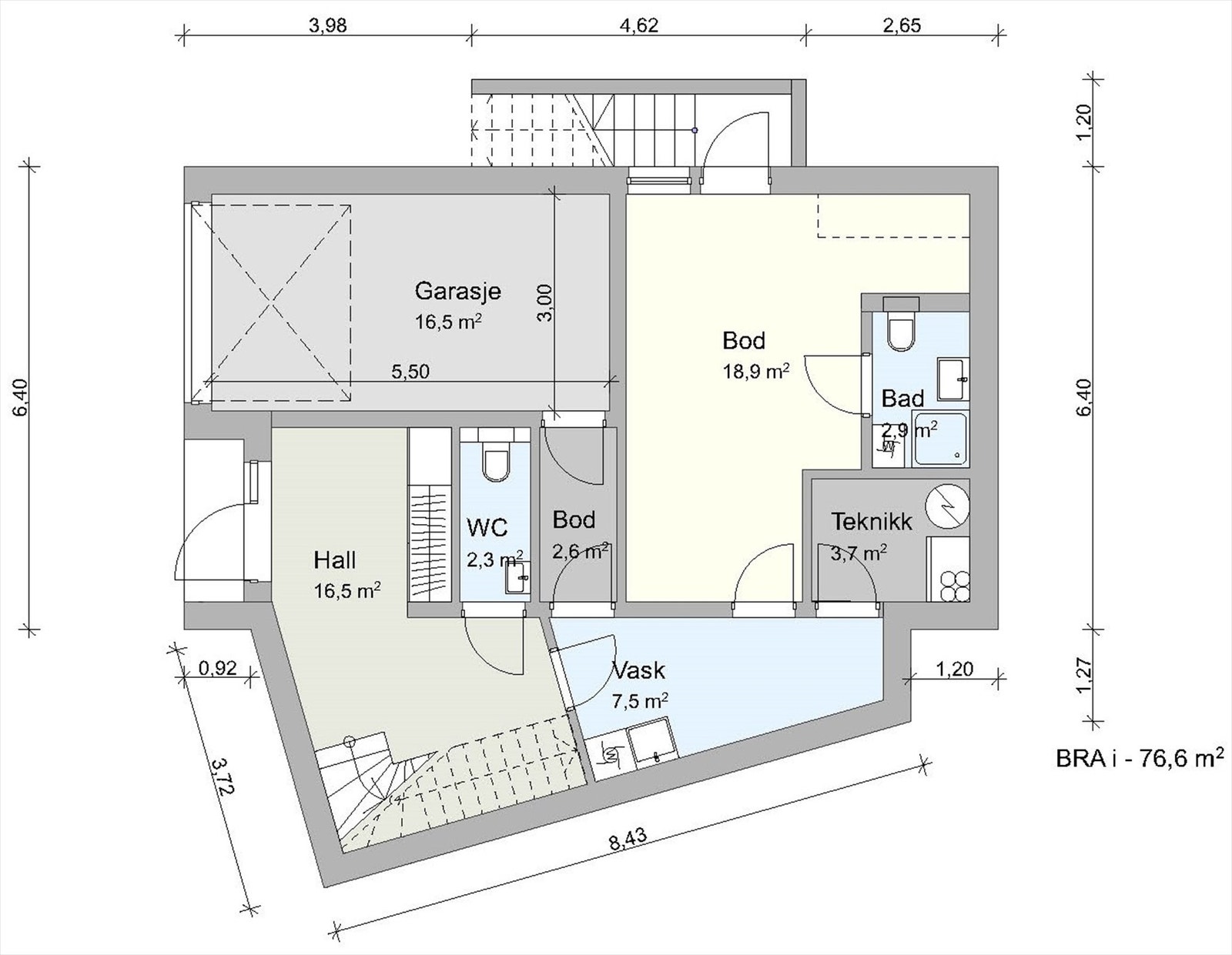 Planskisse underetasje Galleribilde
