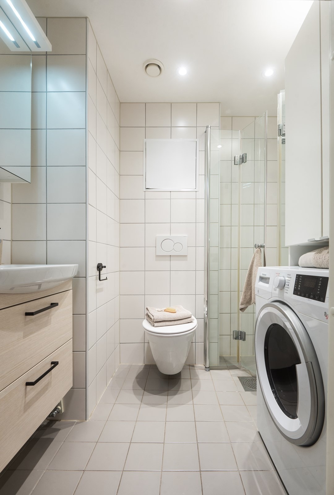 Badet ble rehabilitert i 2014/2015 i henhold til Byggebransjens våtromsnorm. Galleribilde