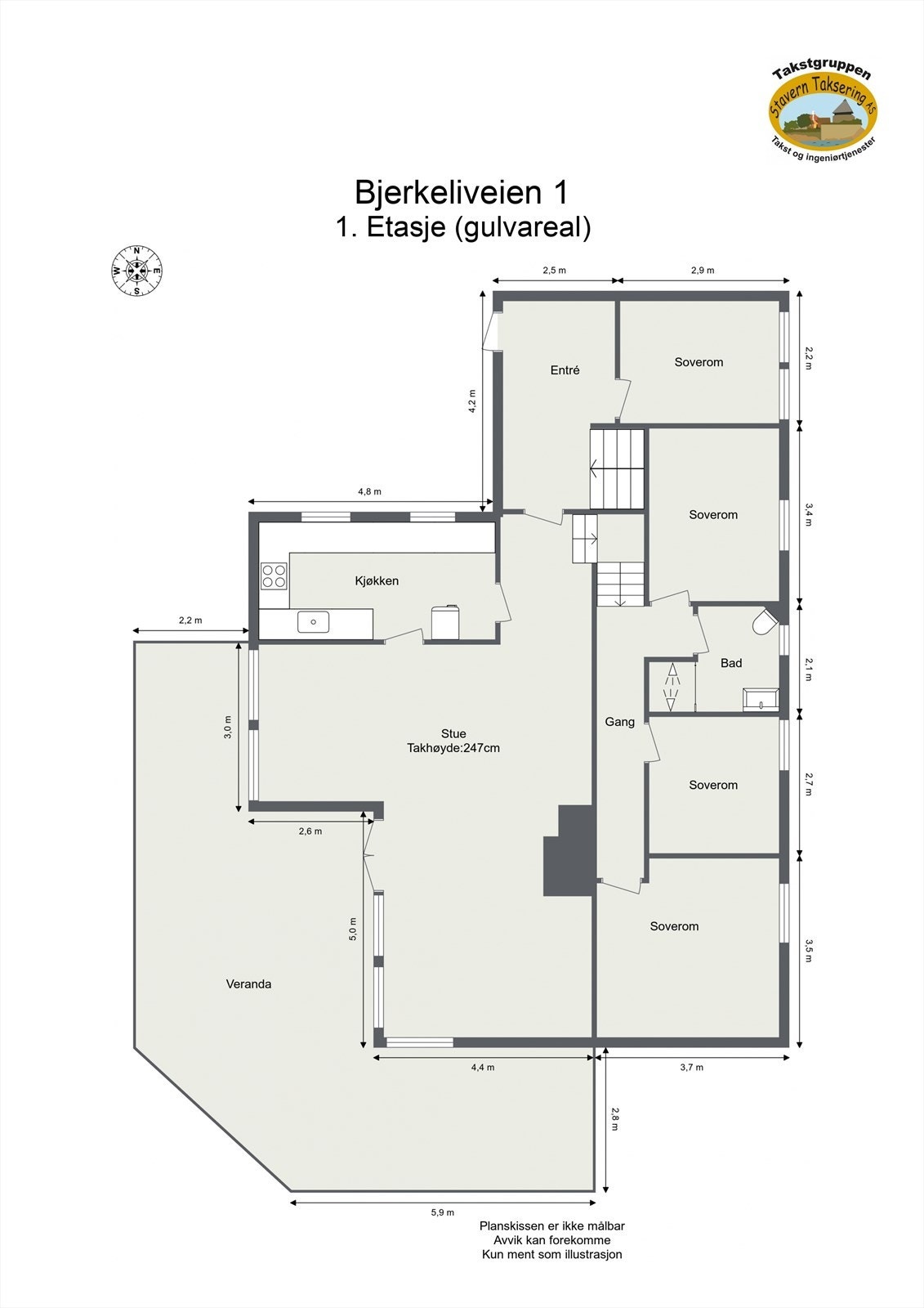 Plantegning 1. etasje Galleribilde