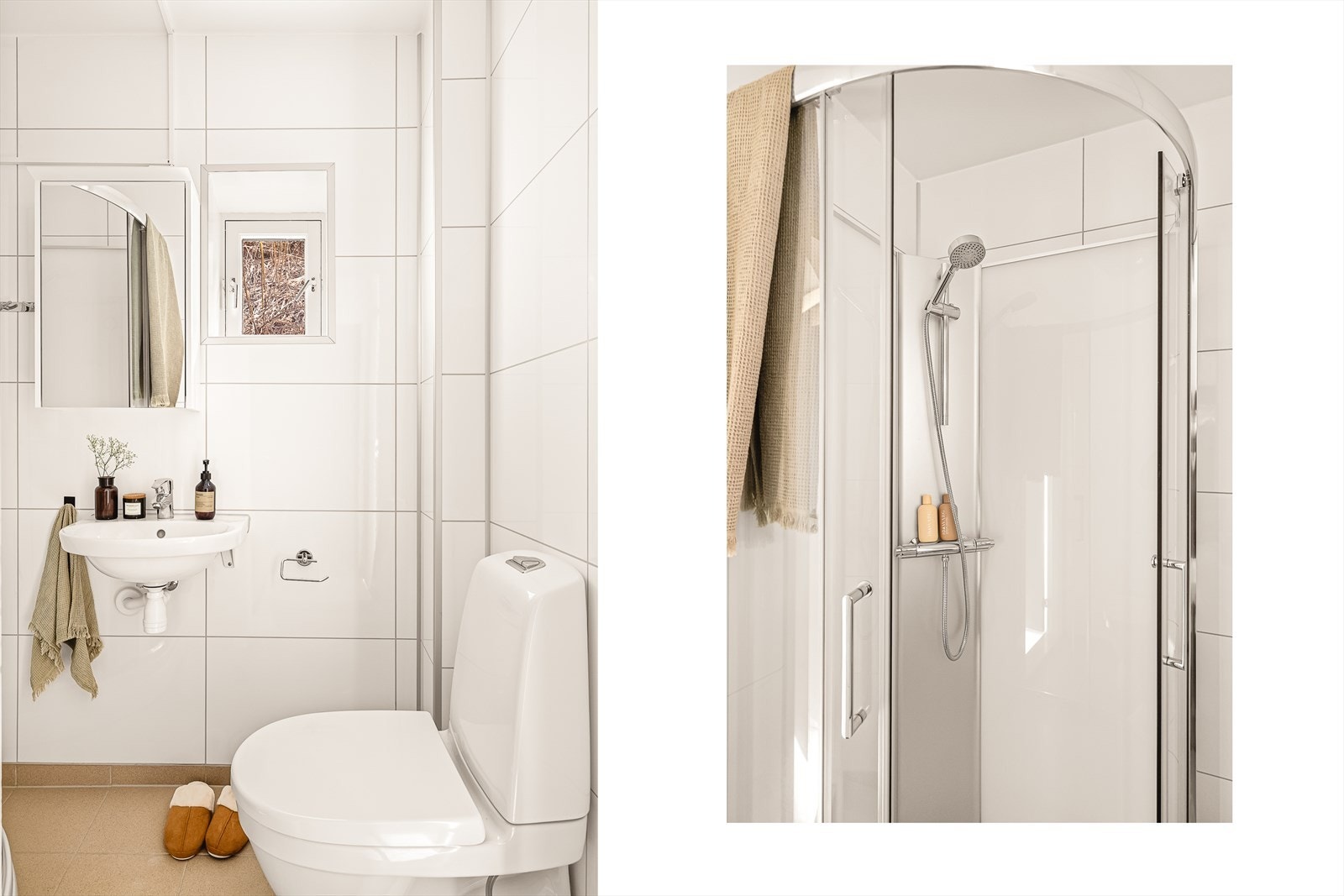 Lyst og lekkert bad med varme i gulv. Galleribilde