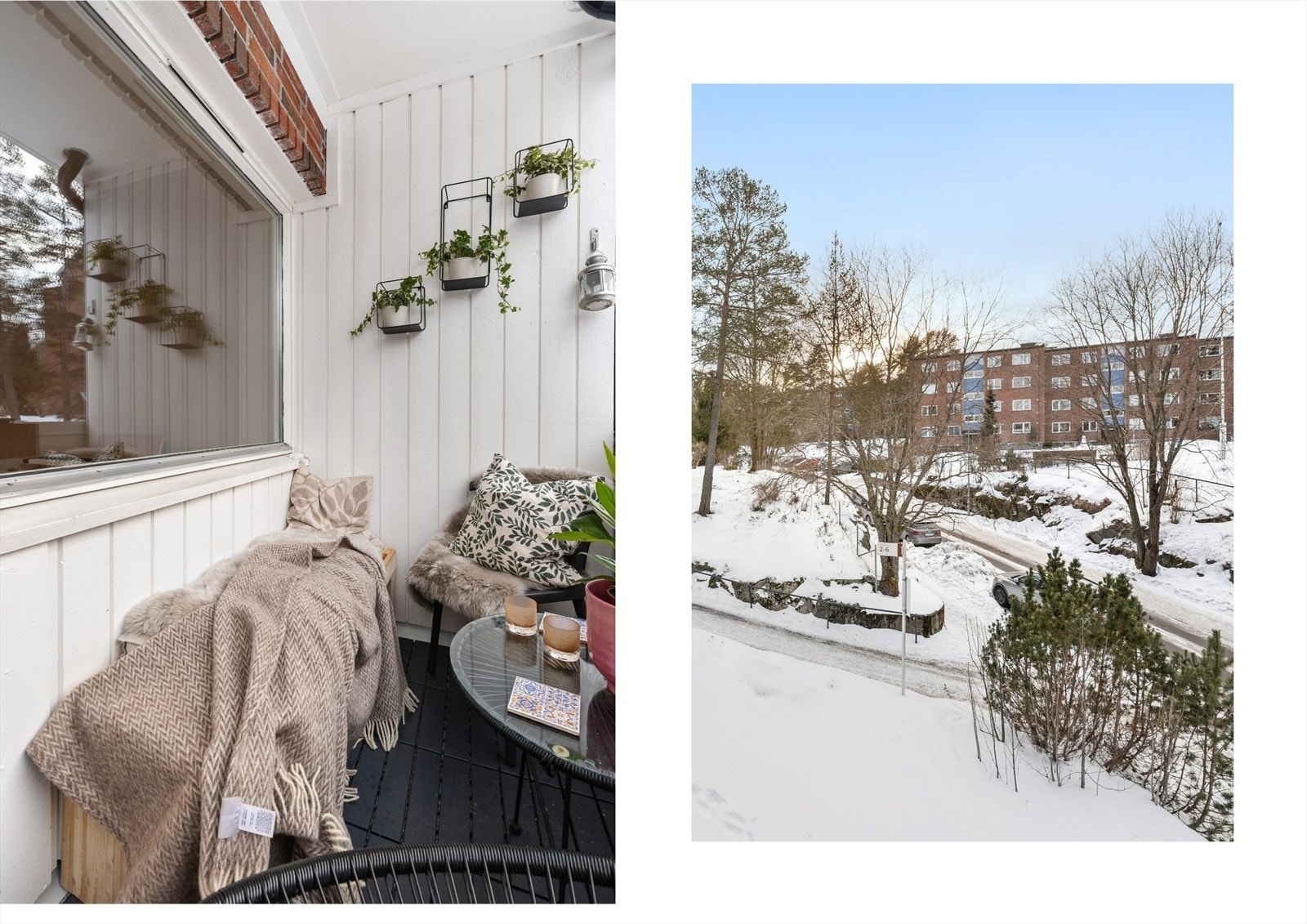 En fin uteplass med utsyn over borettslagets fellesarealer Galleribilde