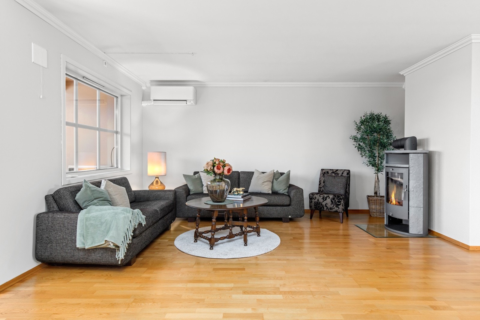 Stue hvor det er montert varmepumpe Galleribilde