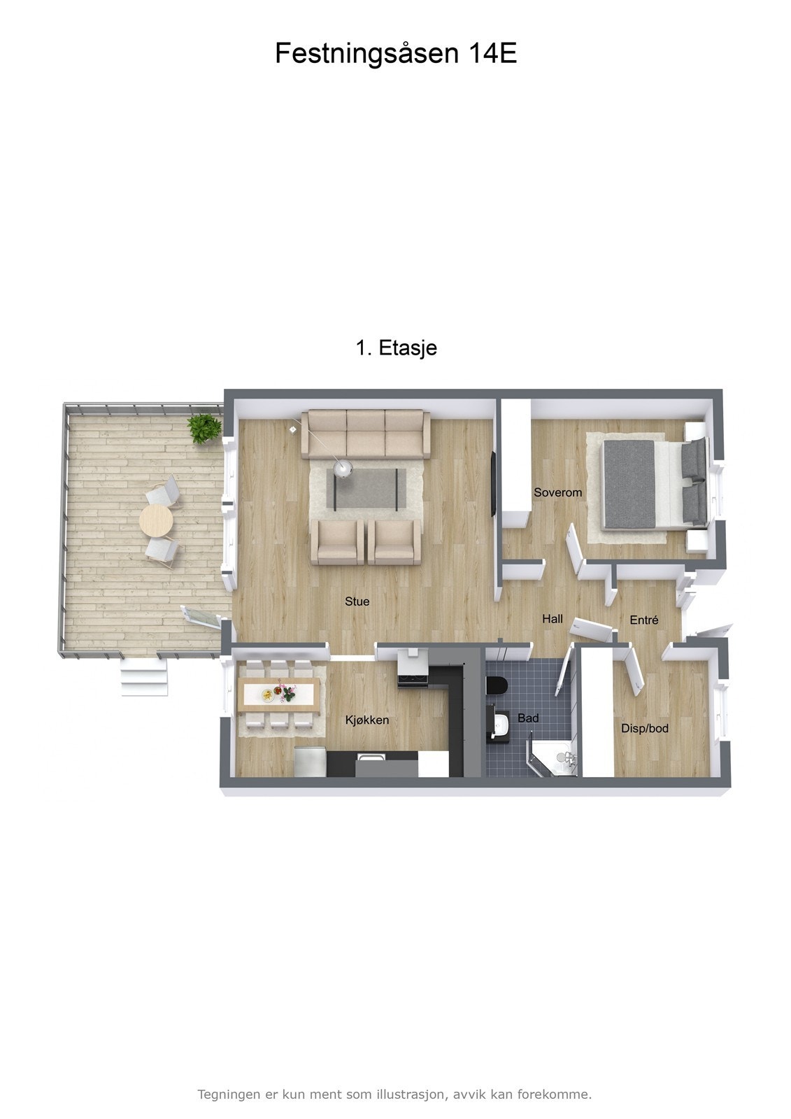 Illustrert planskisse, Festningsåsen 14E Galleribilde