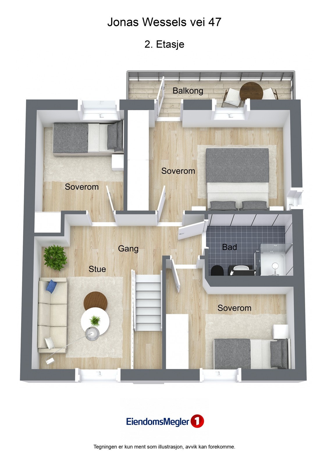 Veiledende plantegning 2. etasje - Ikke målbar Galleribilde