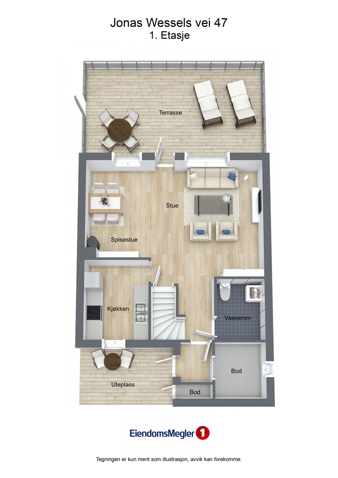 Veiledende plantegning 1. etasje - Ikke målbar Galleribilde