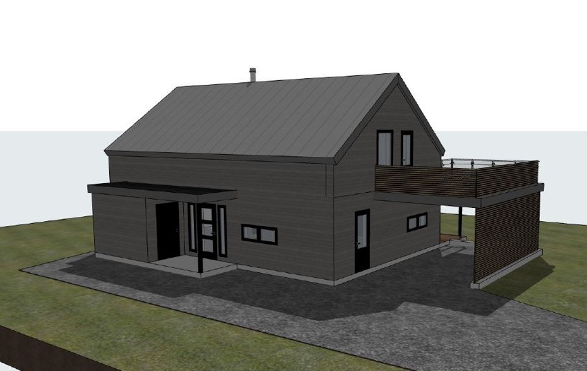 Høysand - illustrasjon- forslag med carport og terrasse. Ta kontakt med megler for ytterligere informasjon. Galleribilde