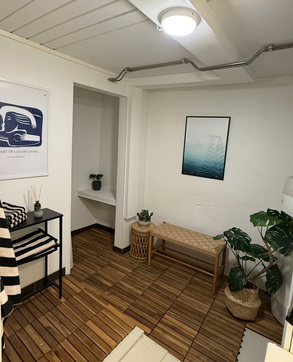 Opplegg til vaskemaskin/tørketrommel ved varmtvannsbereder Galleribilde