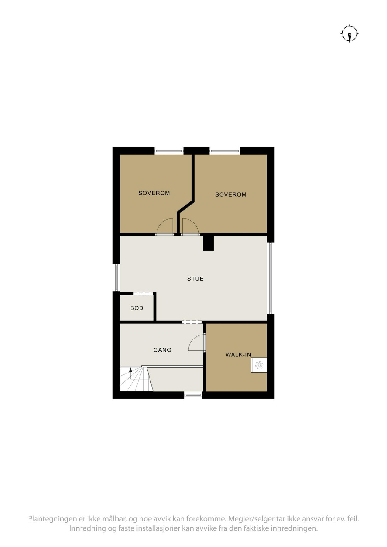 Andre etasje rommer en loftstue, tre soverom og to praktiske boder for lagring. Galleribilde