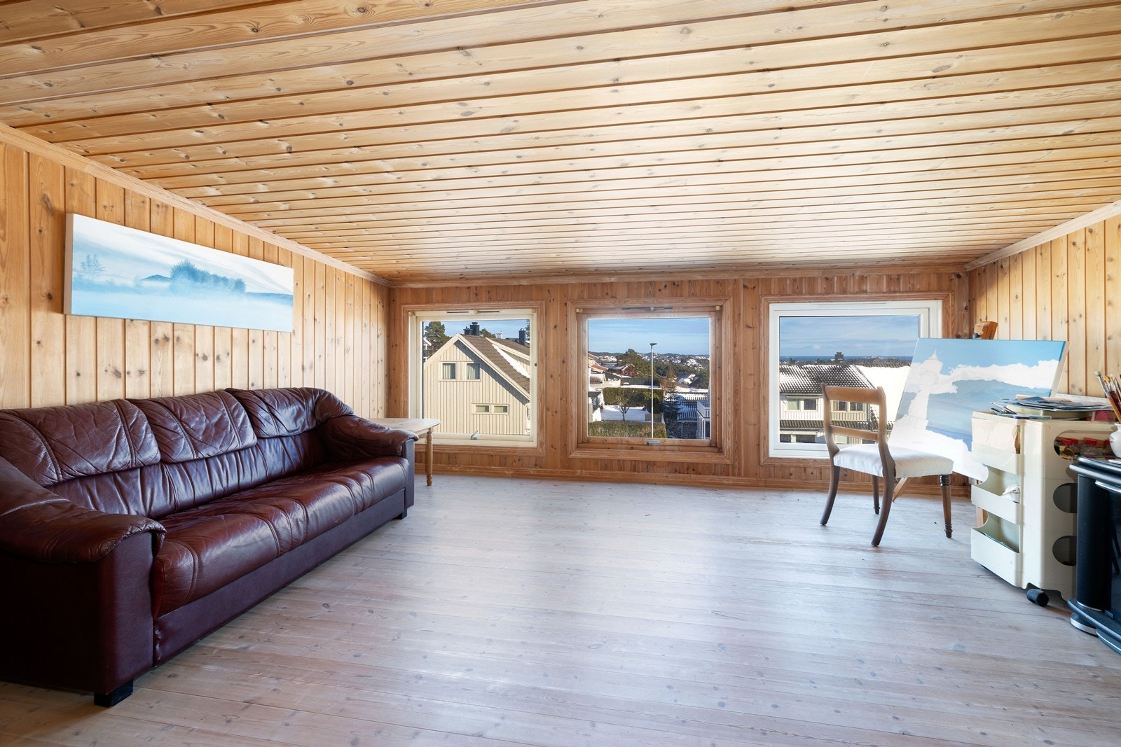 Fra loftstuen er det flott sjøutsikt. Galleribilde