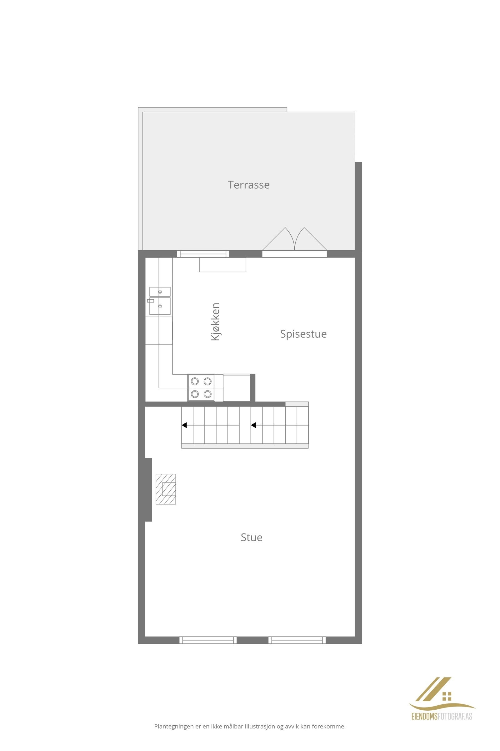 Planillustrasjon hovedetasje Galleribilde