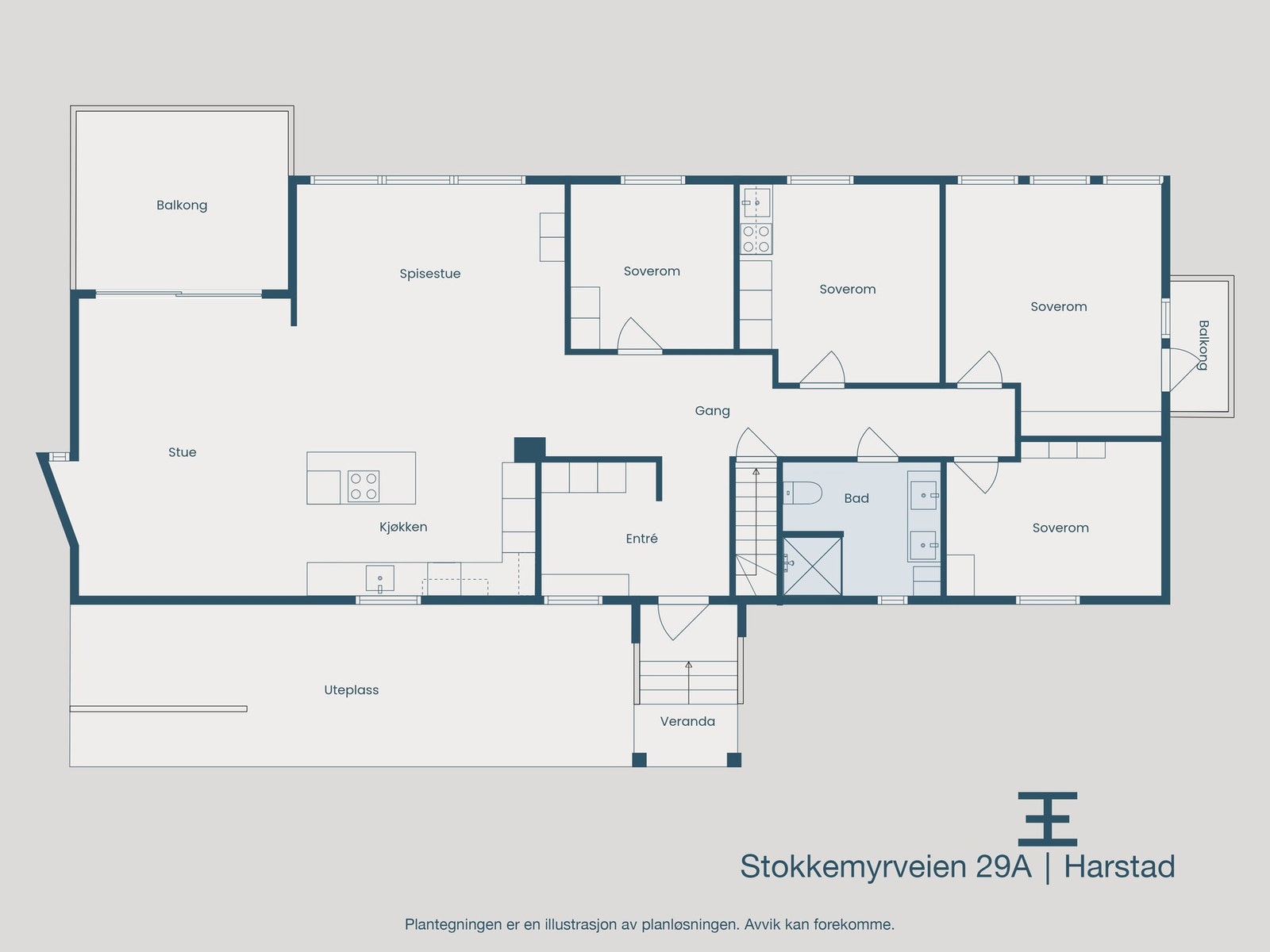 Plantegning 1. etasje Galleribilde