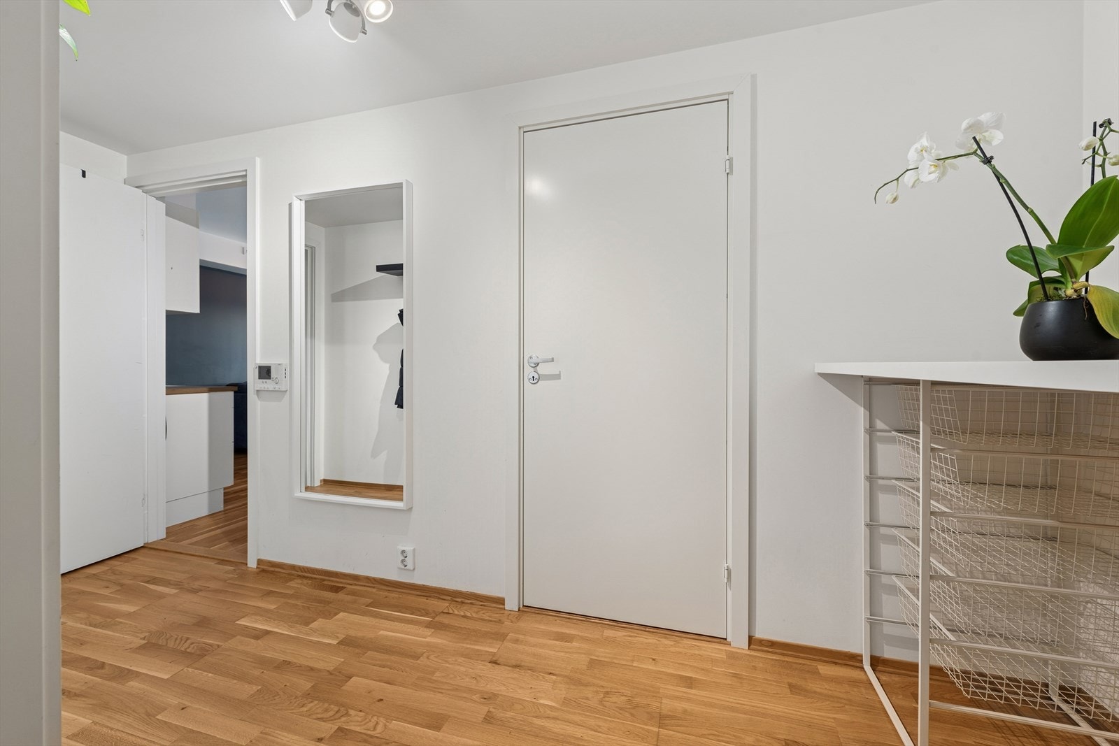 Entré/gang med plass til sko og yttertøy. Her er det også adkomst til en praktisk bod. Galleribilde