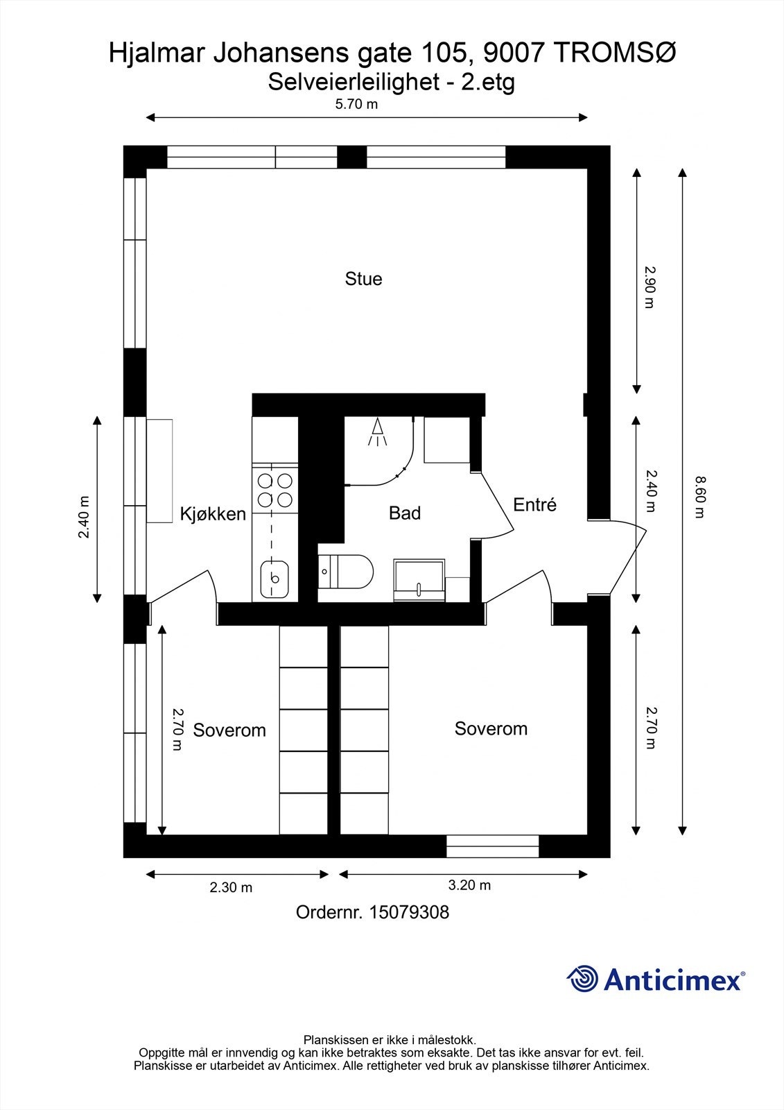Planillustrasjon leilighet 2. etasje Galleribilde