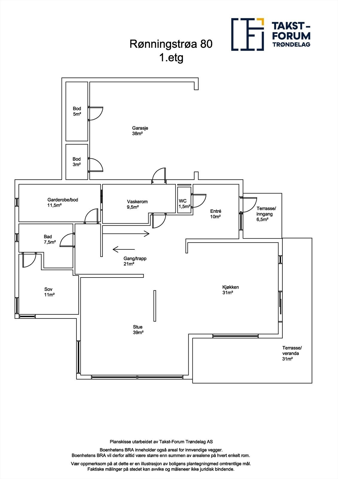 Planskisse 1. etasje. Galleribilde