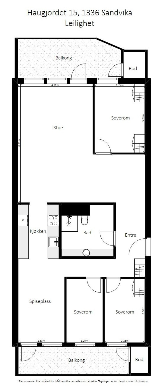 Plantegning Haugjordet 15 Galleribilde
