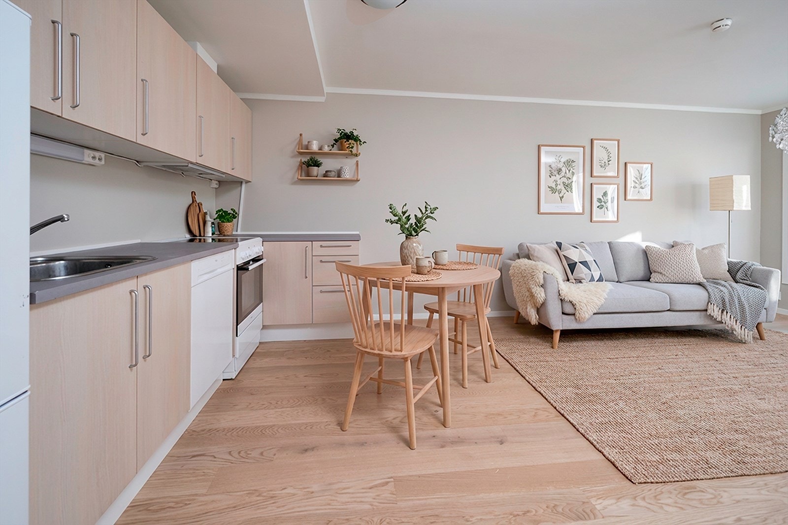 Plass til sittegruppe og spisebord (møbler digitalt stylet) Galleribilde