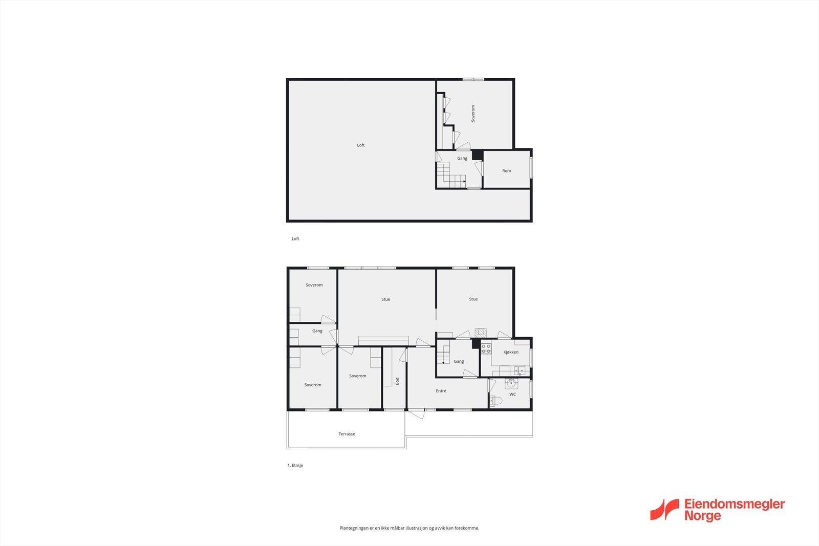 Planteikning - begge etasjar Galleribilde
