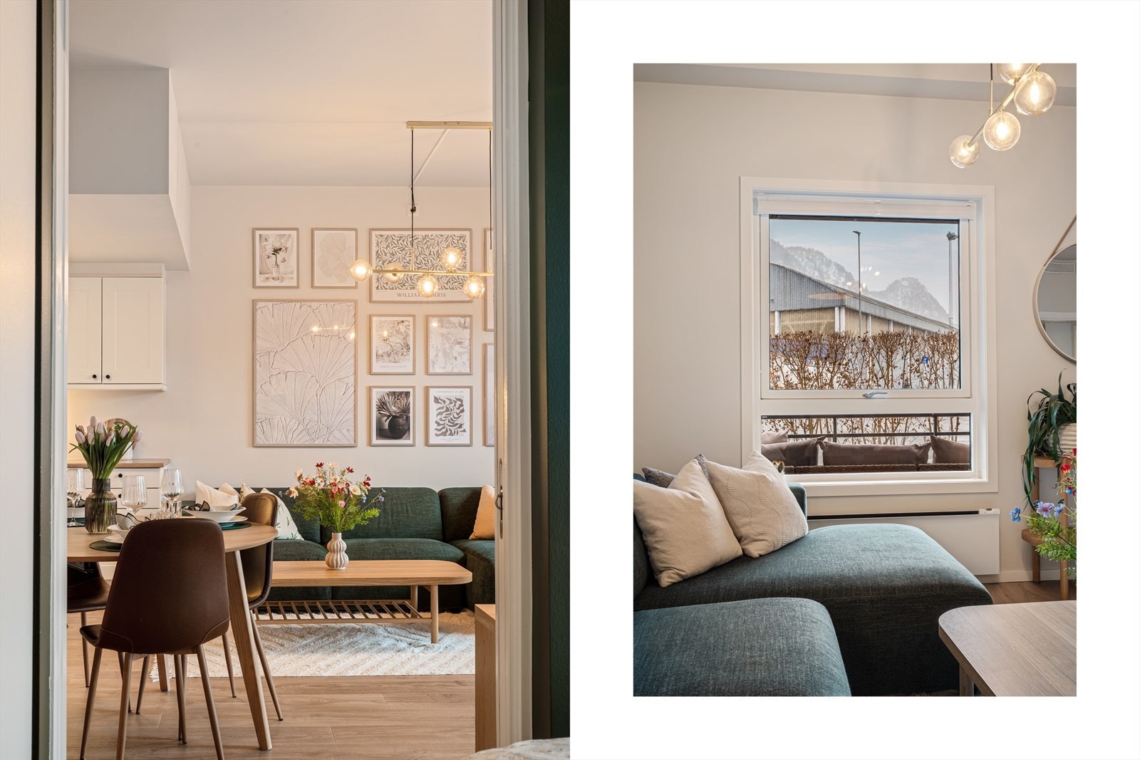 - Gjennomgående lik laminat på gulv fra 2025 skaper et nydelig helhetsinntrykk og en rød trå gjennom leiligheten - Galleribilde