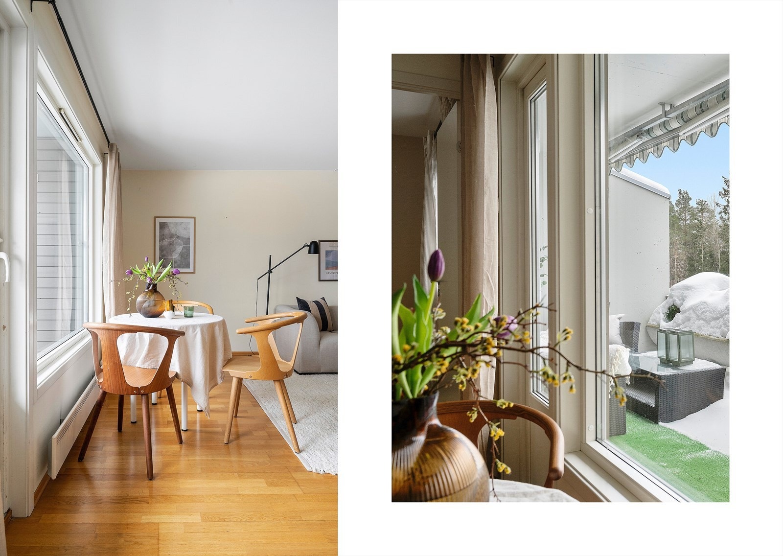 Hyggelig utsyn mot balkongen, helt uten innsyn. Galleribilde