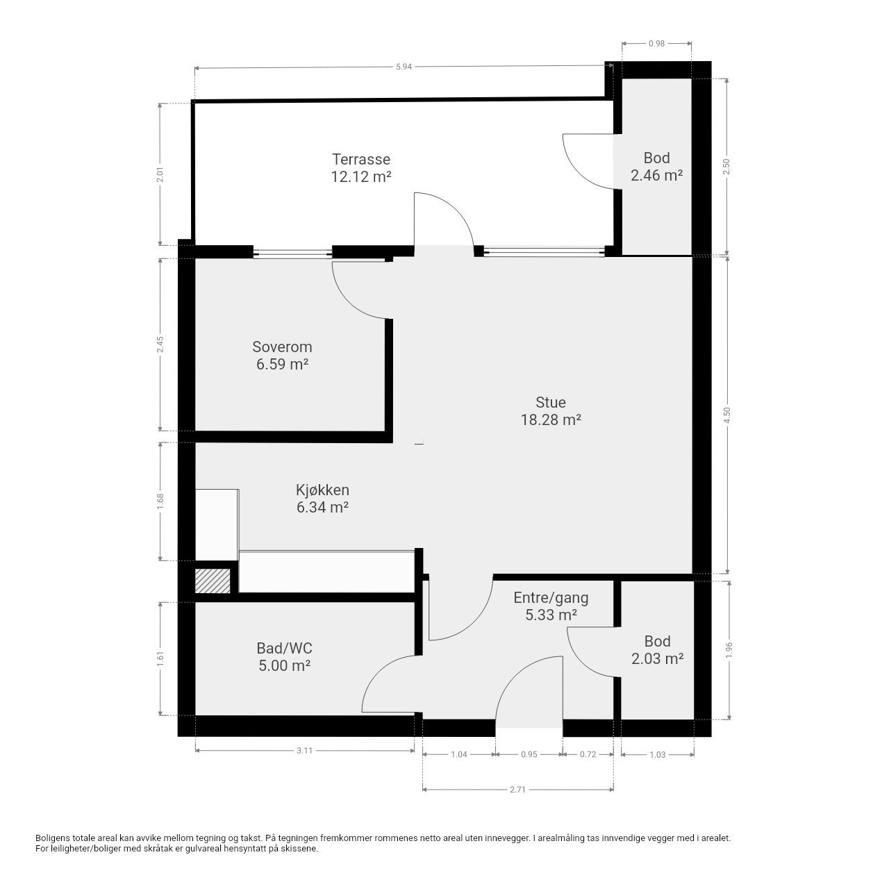 Plantegning 4.etasje. Det medfølger også ekstern kjellerbod på ca. 4 kvm. Galleribilde