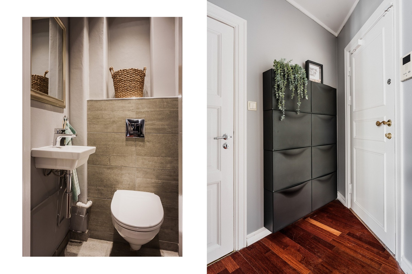 Leiligheten har et separat toalett, også med varmekabler i gulvet for ekstra komfort. Galleribilde