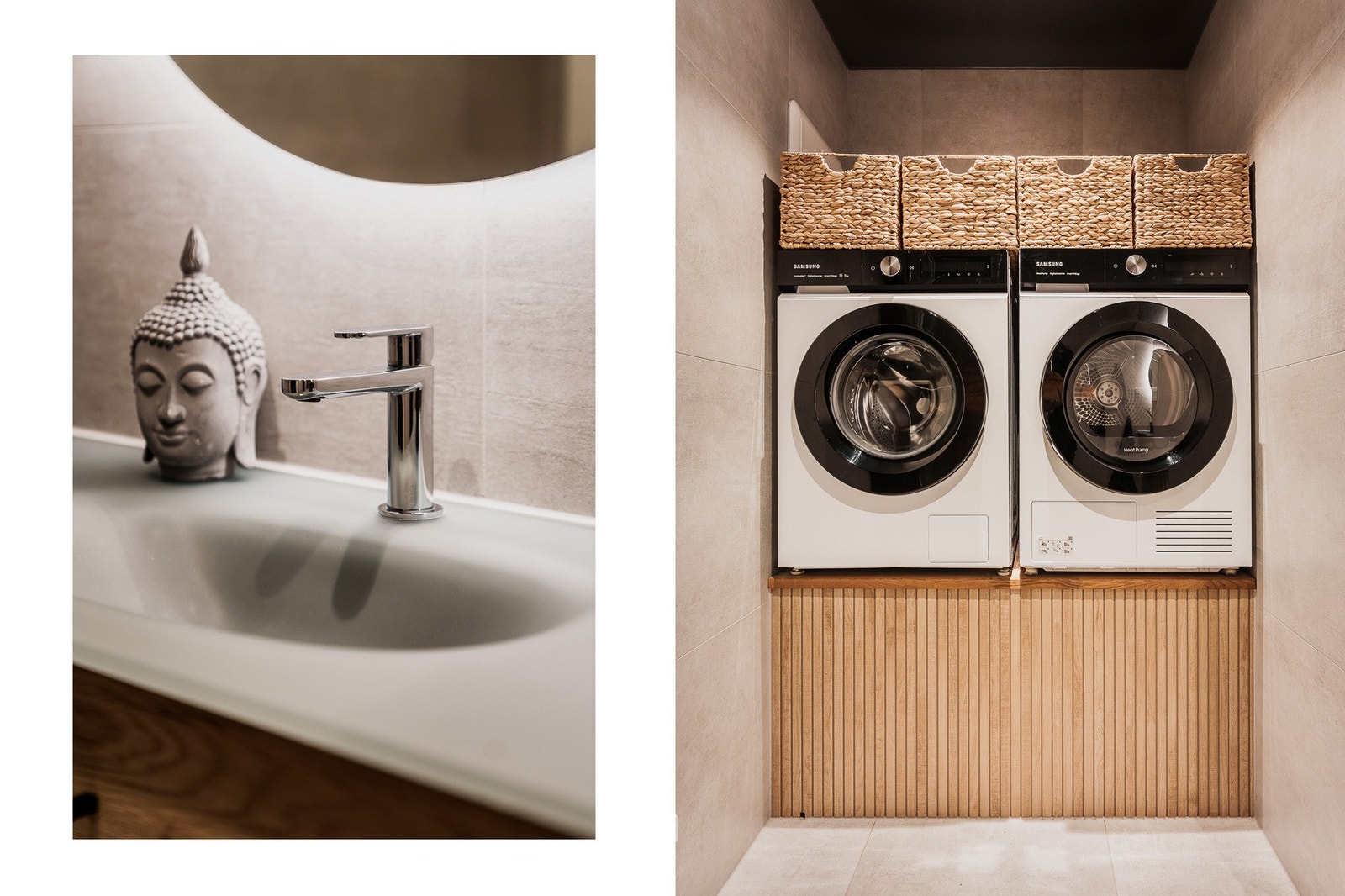 Her er det elektriske varmekabler i gulvet og praktisk opplegg for vaskesøyle. Galleribilde