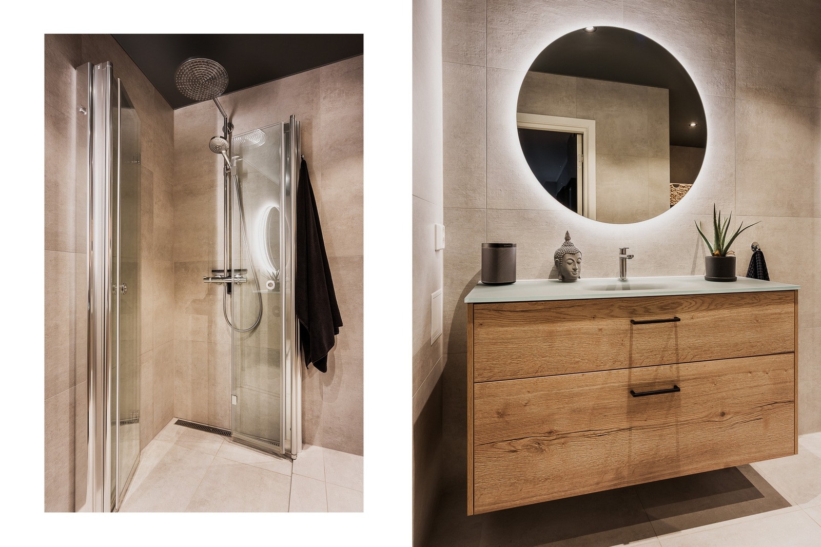 Dusjbadet ble renovert i 2023 og har en moderne og tidsriktig standard. Galleribilde