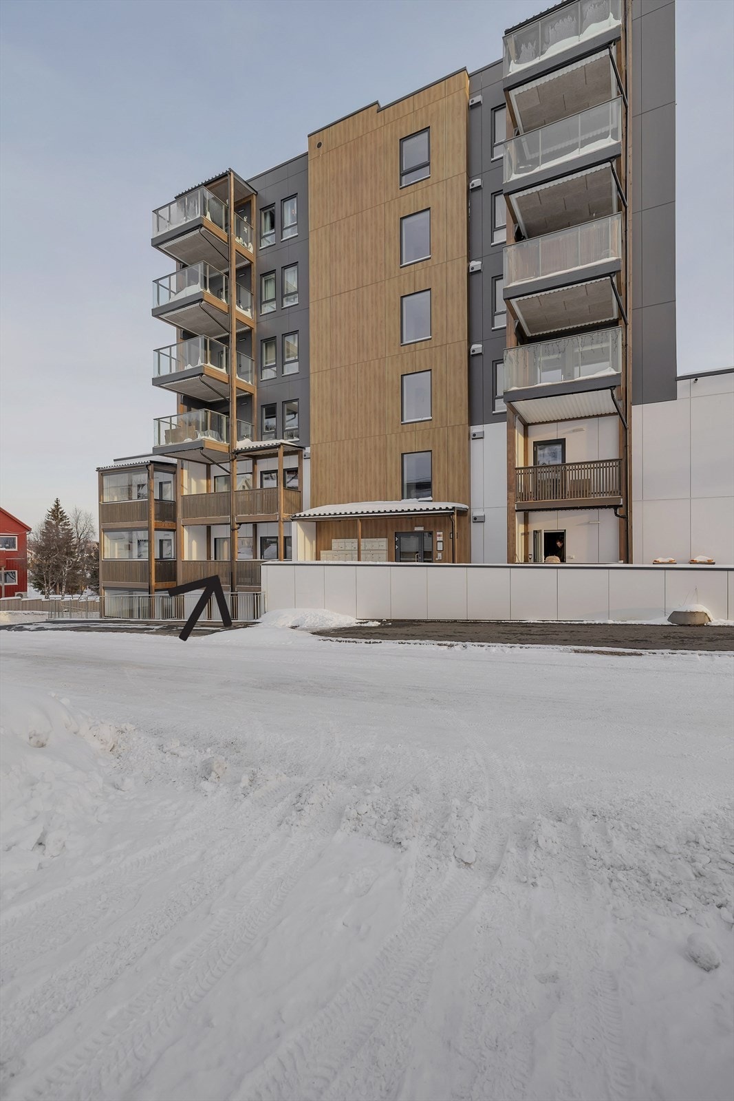 Leiligheten vist med pil Galleribilde