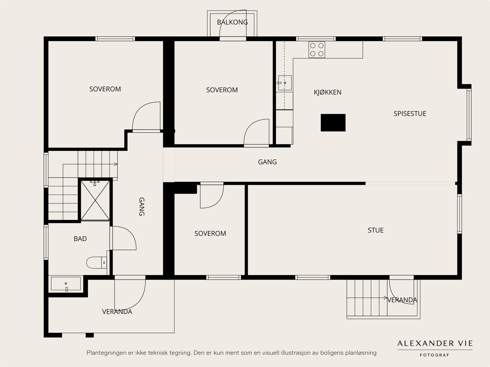 Plantegning 1.etg. Galleribilde