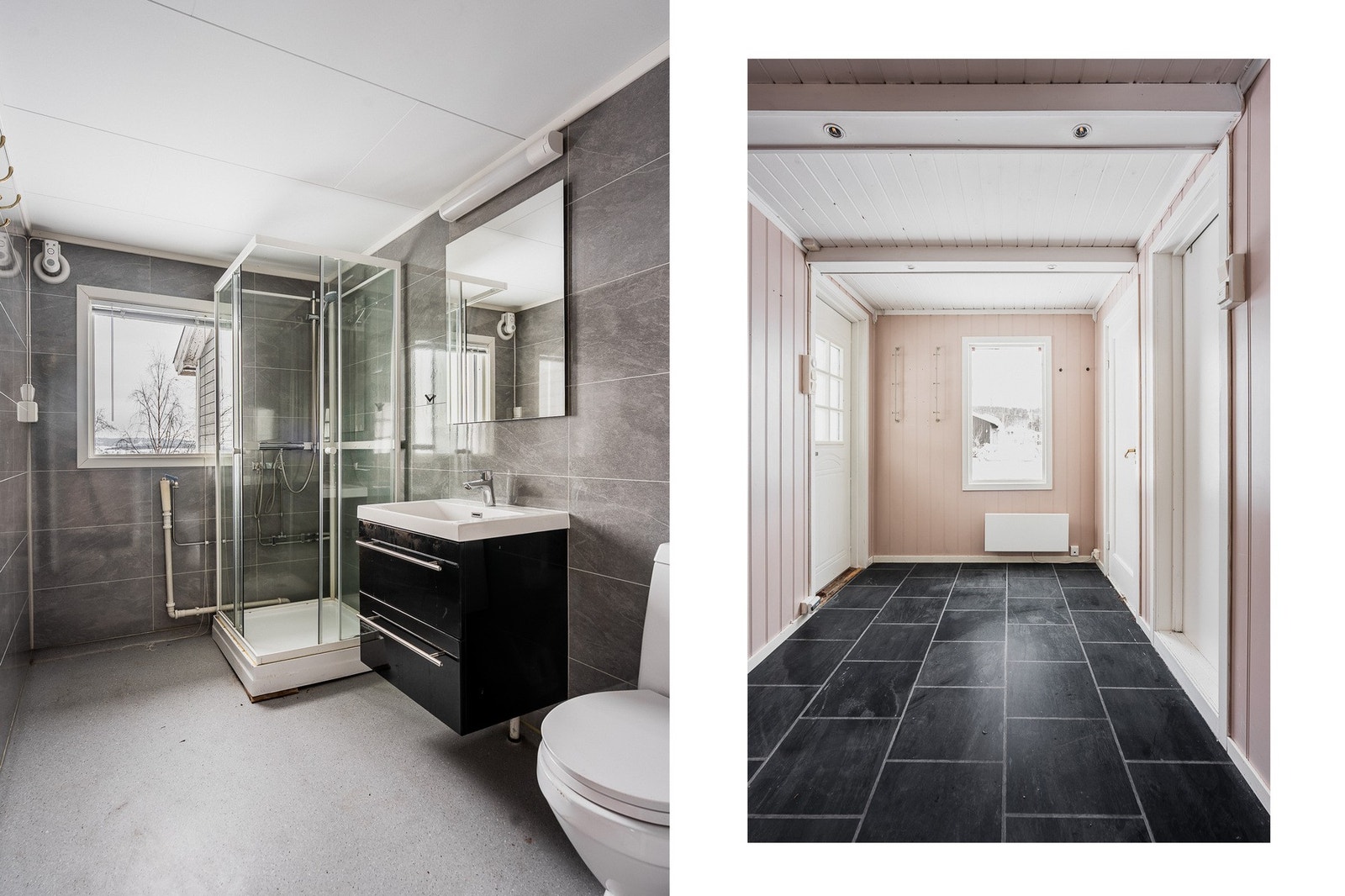 Tilknyttet entreen finner man en hendig bod og bad. Galleribilde