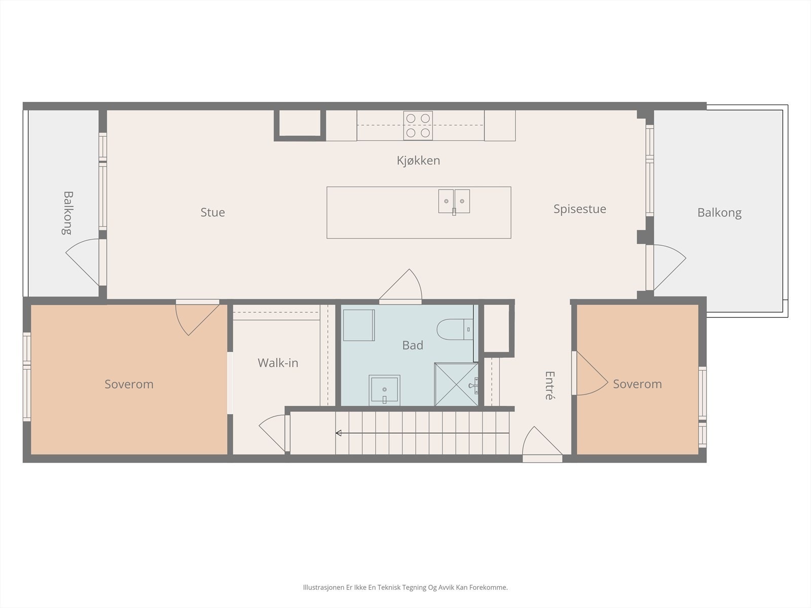 Plantegning av leilighetens 1. etasje. Galleribilde