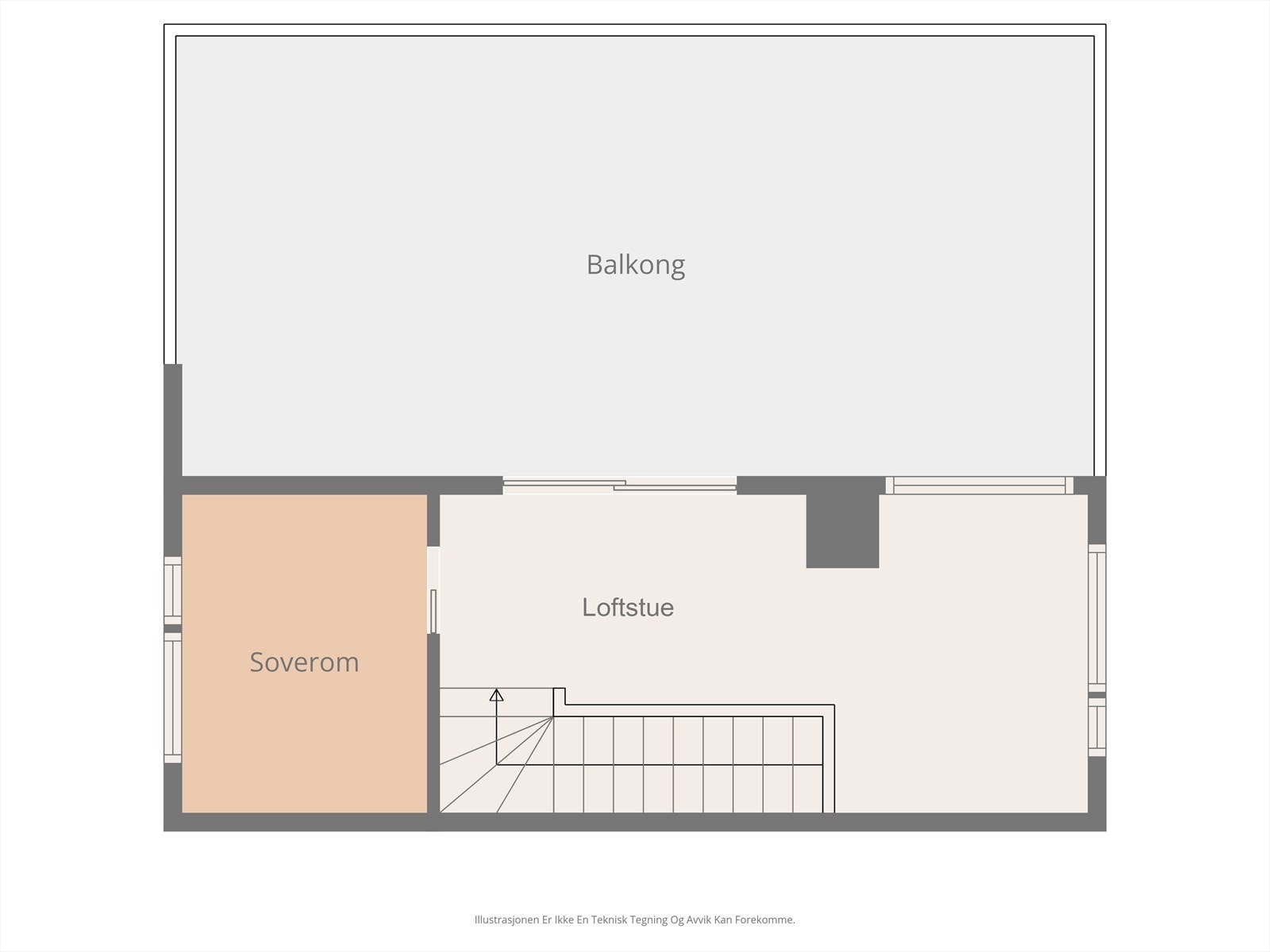 Plantegning av leilighetens 2. etasje. Galleribilde