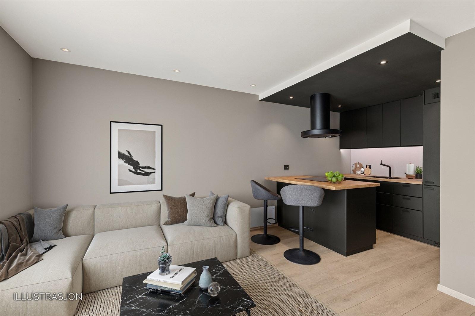 Enda et illustrasjons bildet på møblering. Galleribilde