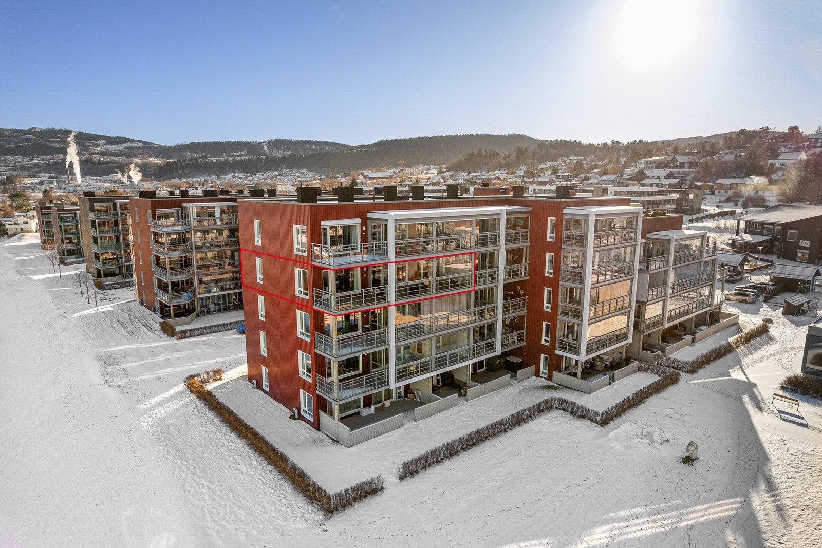 Leiligheten ligger ytterst i 4. etasje. Galleribilde