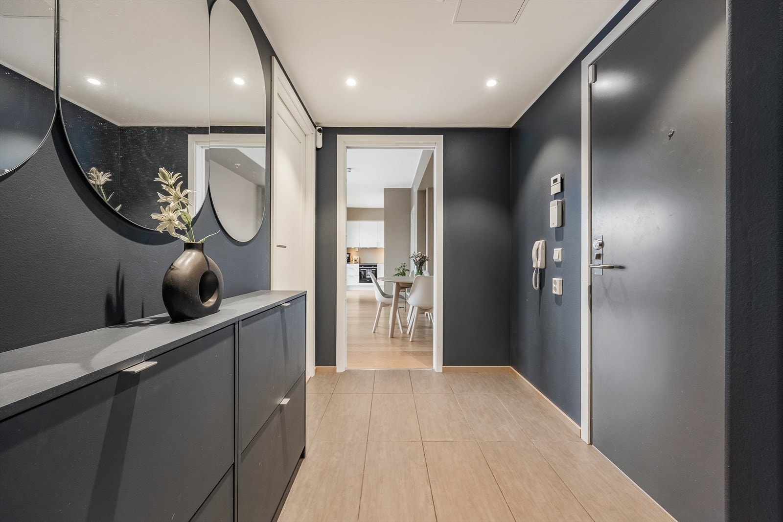 Entréen har brann- og lydklassifisert dør og callinganlegg for din trygghet Galleribilde