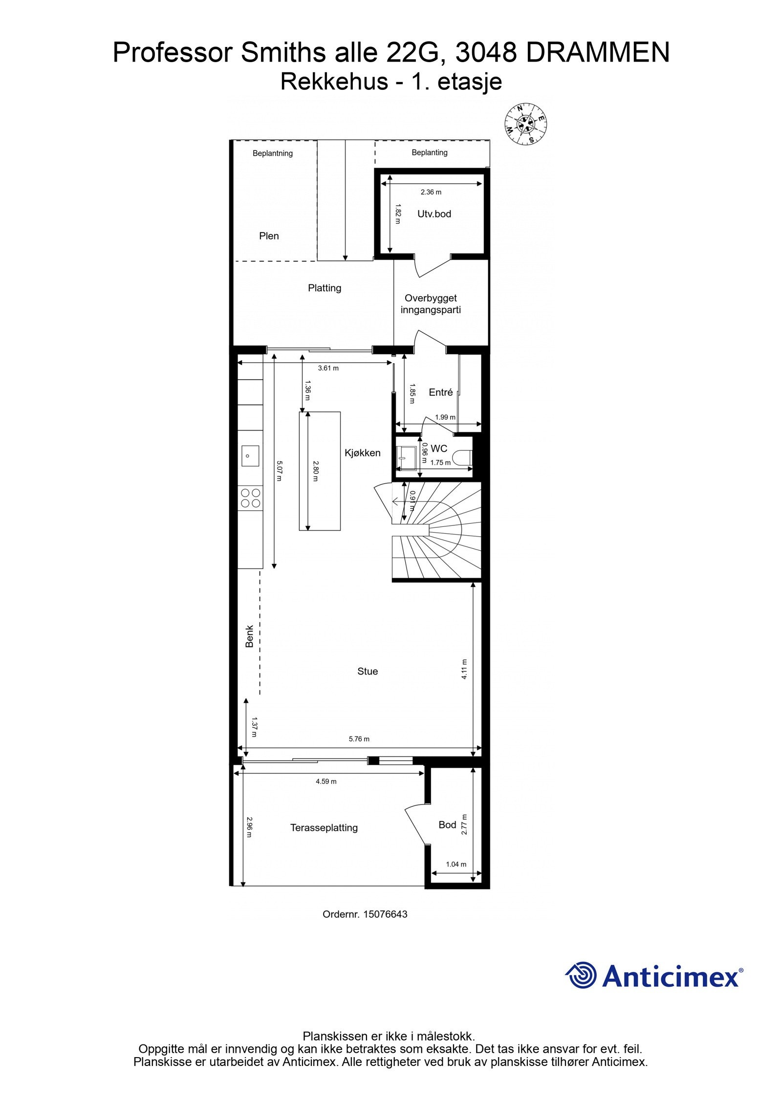 Plantegning 1. etasje - målsatt Galleribilde