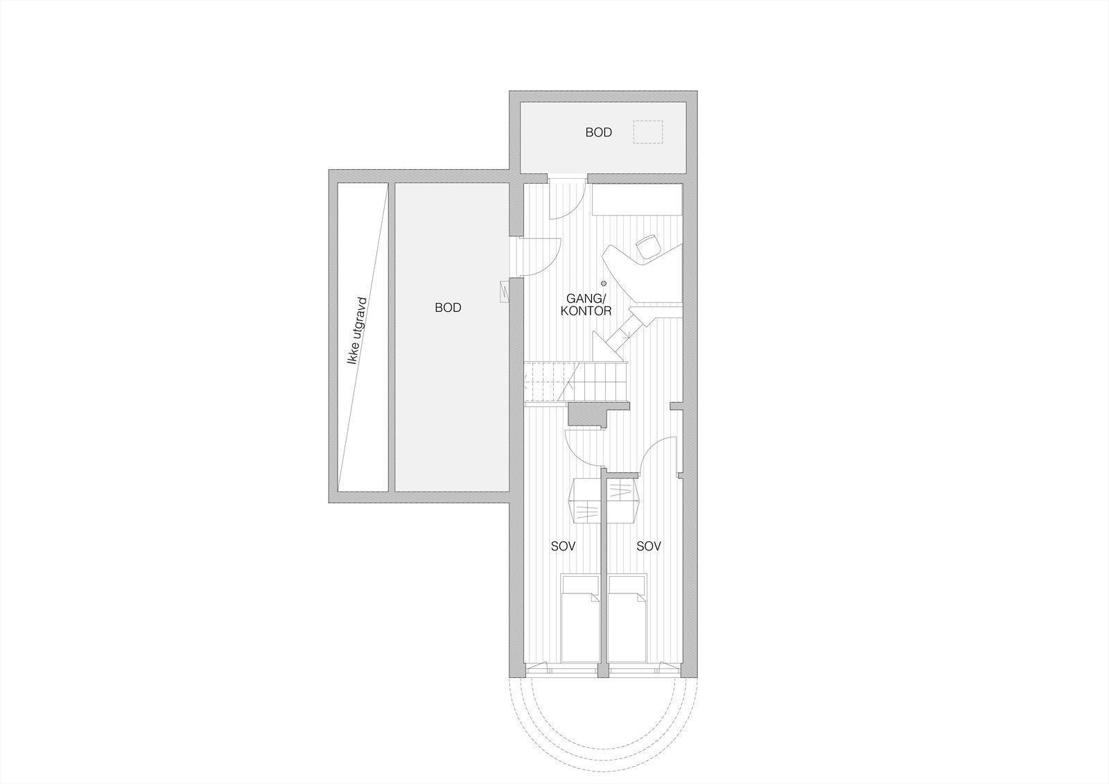 Alternativ plan kjelleretasje Galleribilde