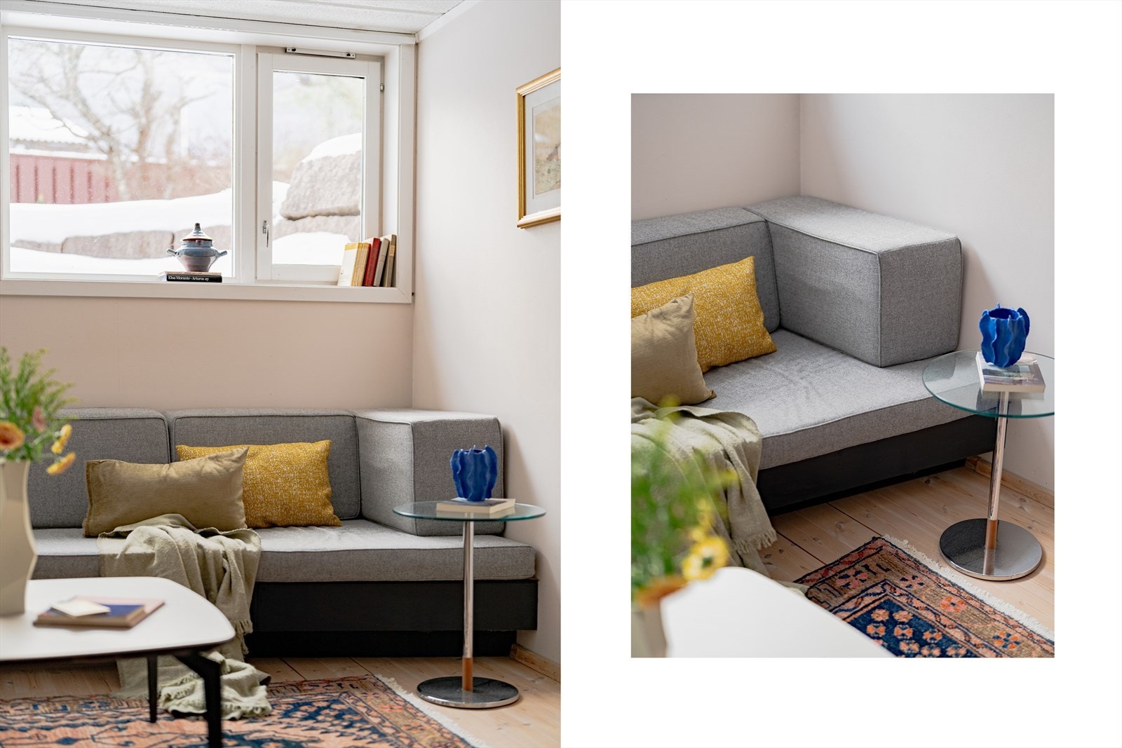 Kjellerstue med plassbygget sofa Galleribilde